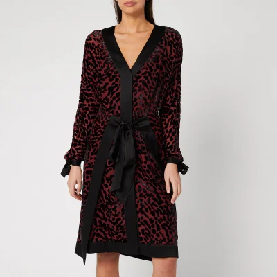 Diane von Furstenberg Women's Pianna Midi Dress - Dark Leopard Merlot/Black