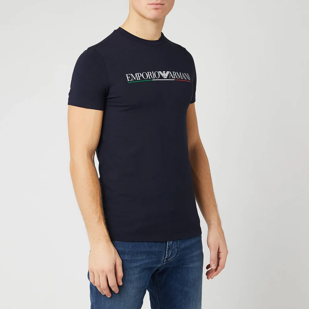 Emporio Armani Men's Italy Logo T-Shirt - Navy Image 1