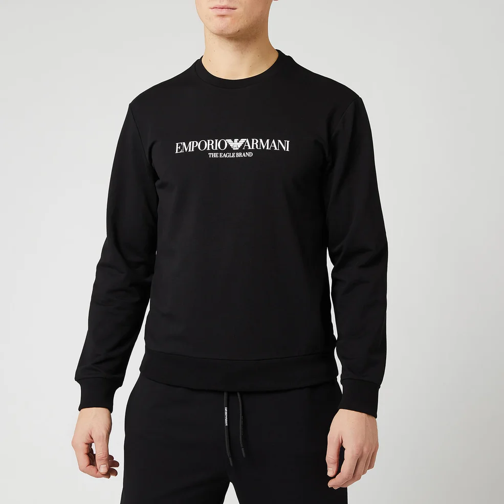 Emporio Armani Men's Large Logo Sweatshirt - Black Image 1
