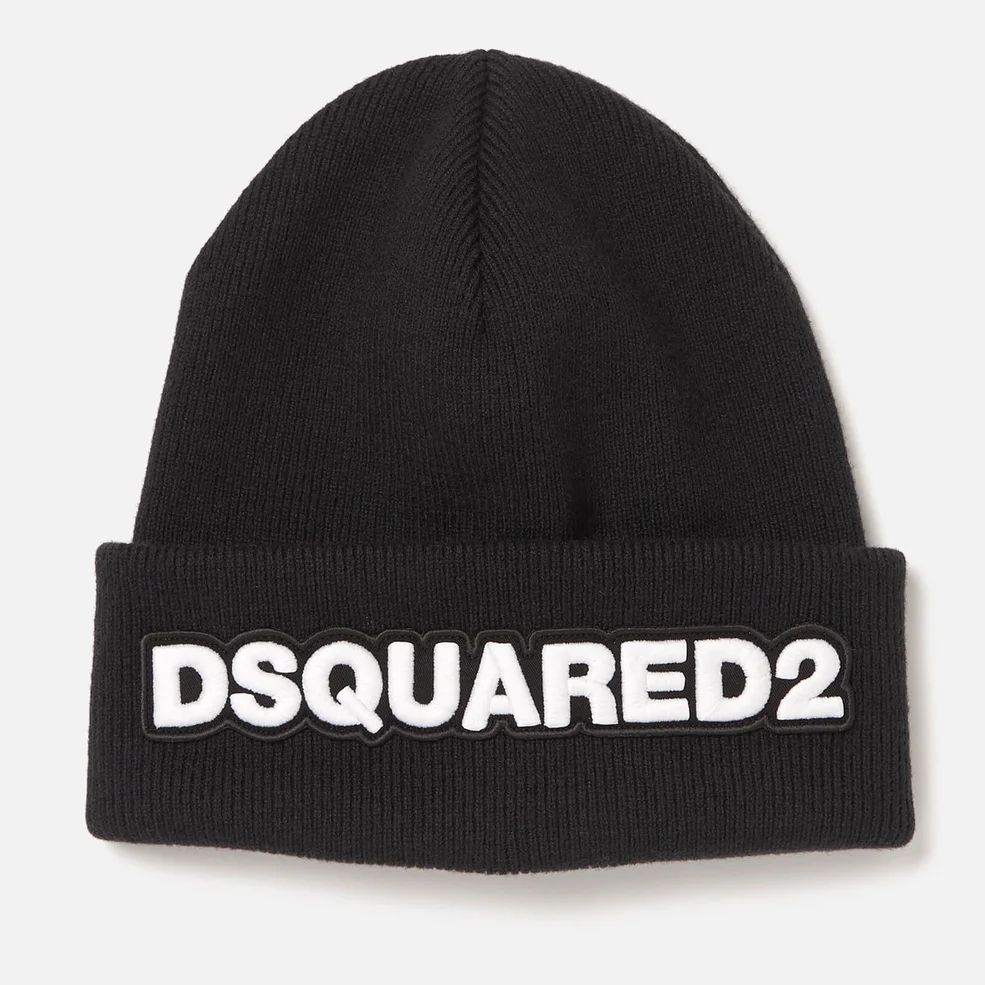 Dsquared2 Men's Knit Hat Doppio - Nero/Bianco Image 1