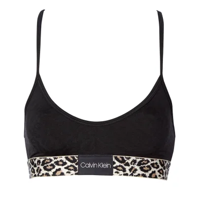 Calvin Klein Women's Leopard Unlined Bralette - Black