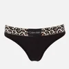 Calvin Klein Women's Leopard Detail Thong - Black - Image 1