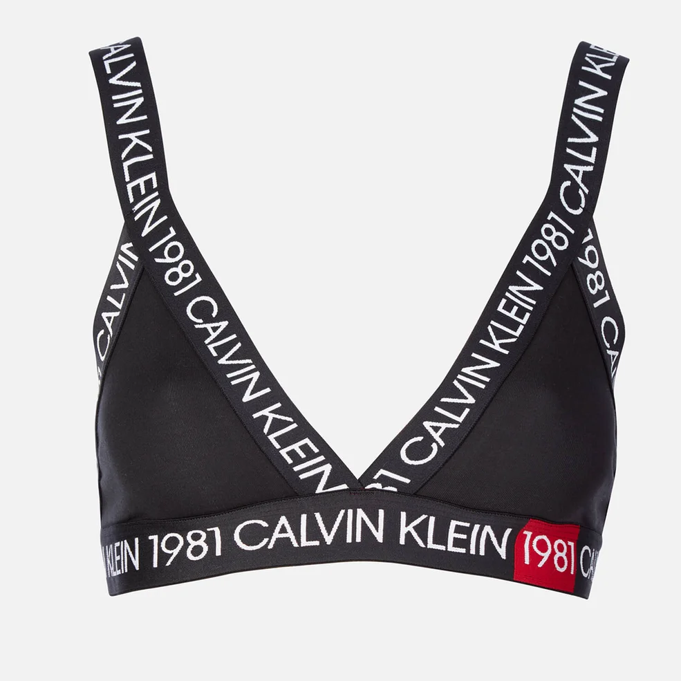 Calvin Klein Women's 1981 Unlined Bralette - Black Image 1