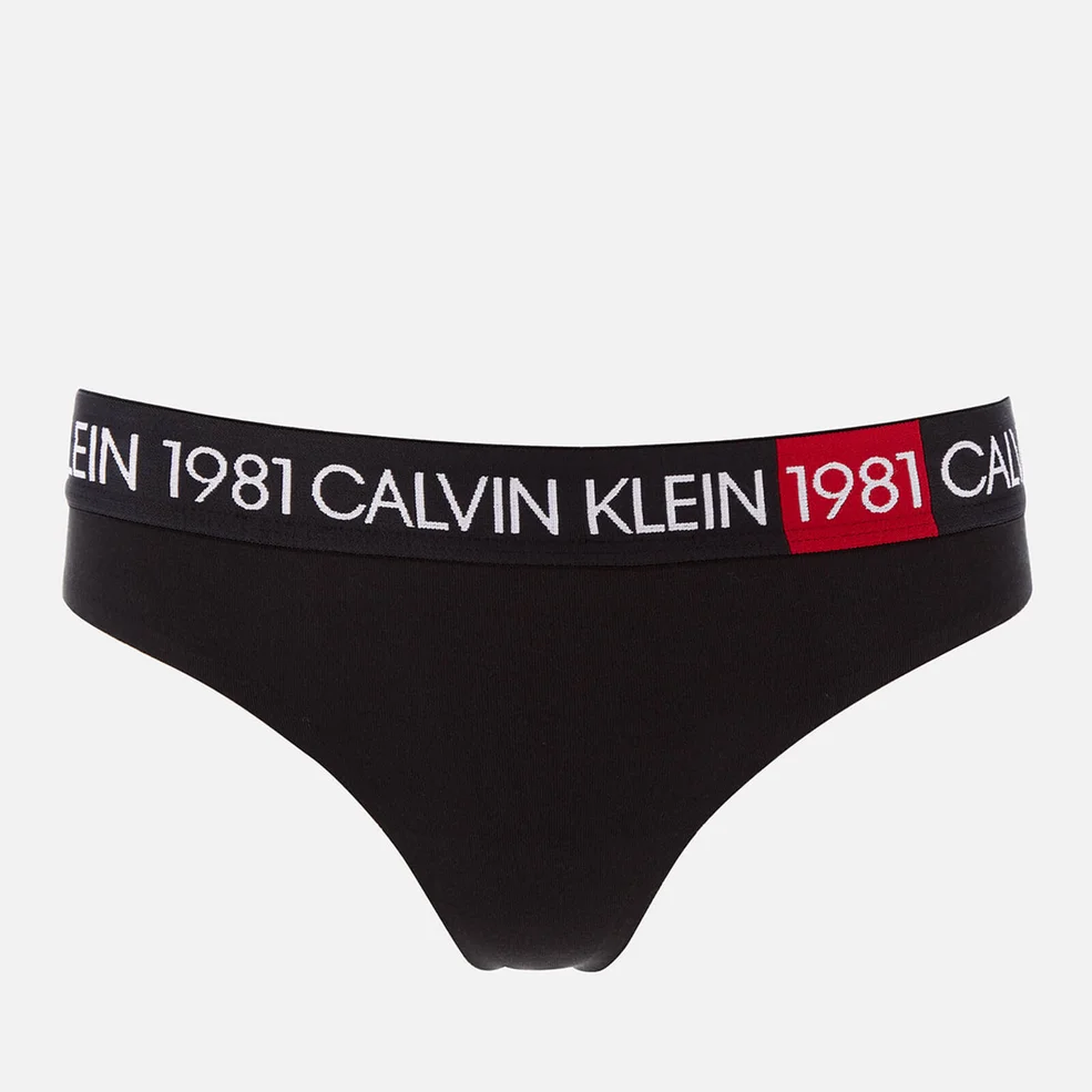 Calvin Klein Women's 1981 Thong - Black Image 1