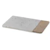 Nkuku Bwari Long Marble and Mango Wood Chopping Board - Small - White - Image 1