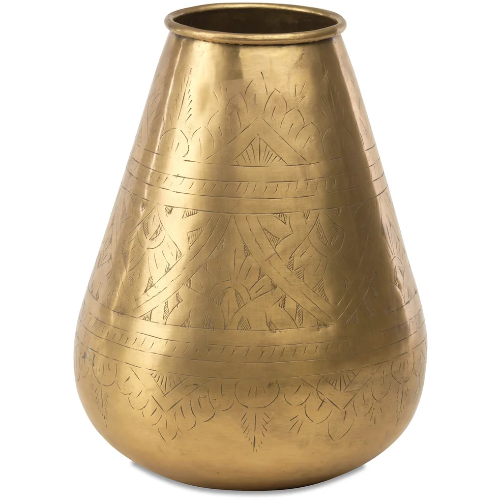 Nkuku Nami Antique Brass Pot - Tapered Image 1