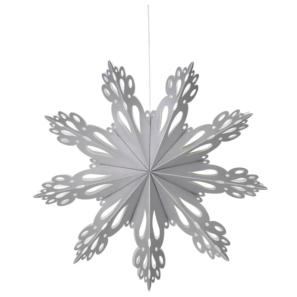 Broste Copenhagen Paper Snowflake Christmas Decoration - Medium - Silver Image 1
