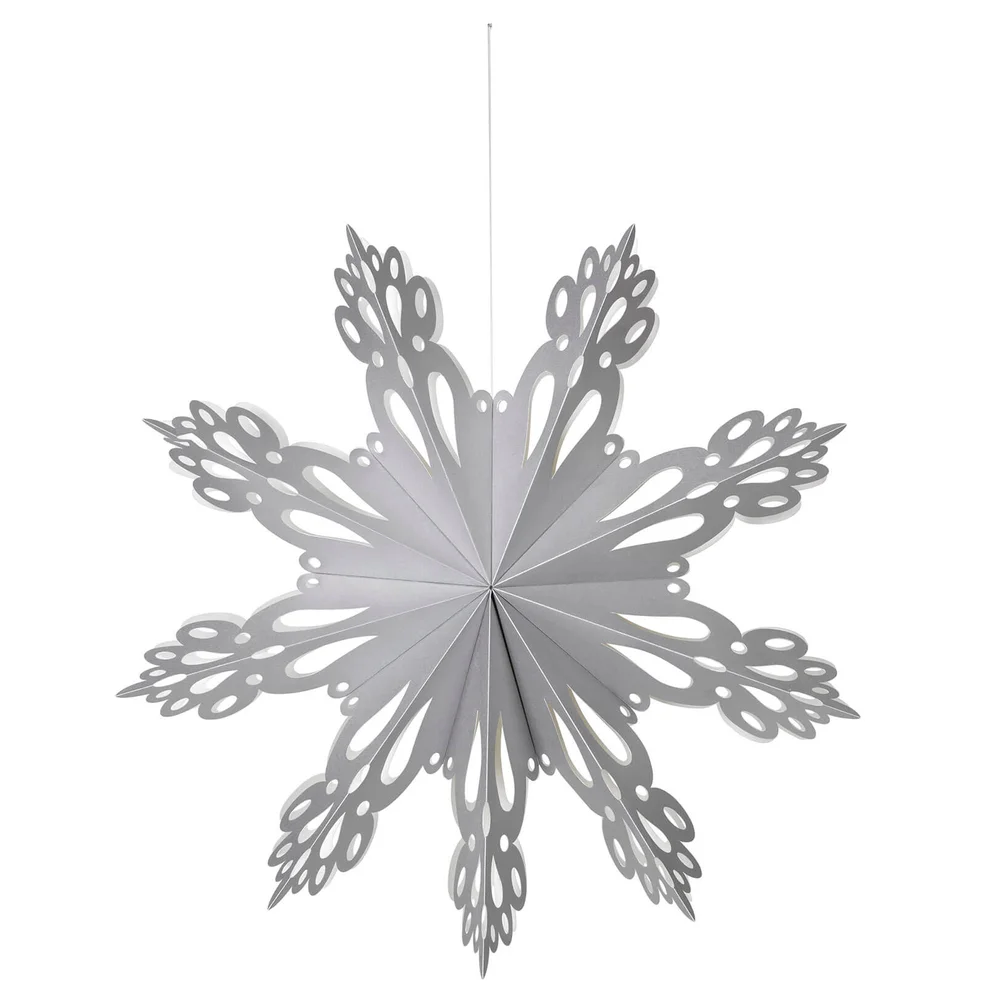 Broste Copenhagen Paper Snowflake Christmas Decoration - Large - Silver Image 1