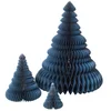 Broste Copenhagen Paper Christmas Tree Decoration (Set of 3) - Orion Blue - Image 1