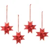 Broste Copenhagen Paper Star Decorations (Set of 4) - Red - Image 1