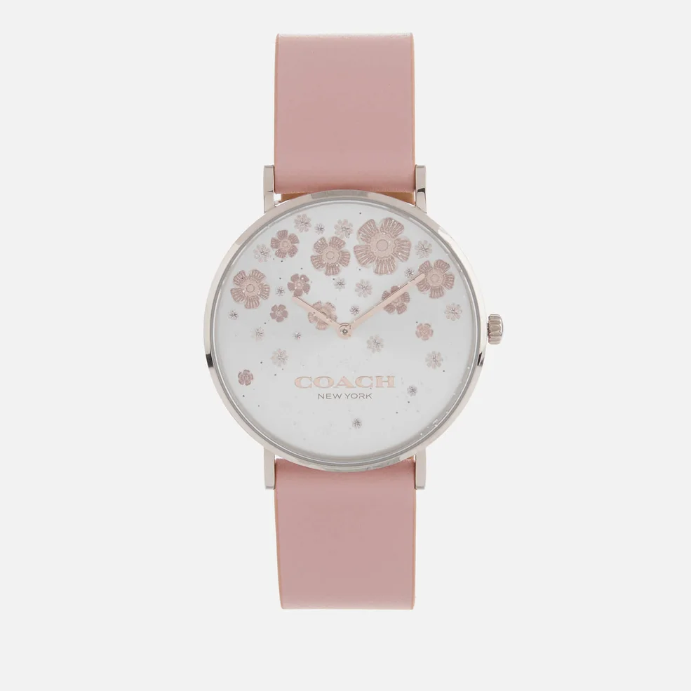 Coach Women's Perry Leather Strap Watch - Pink Image 1