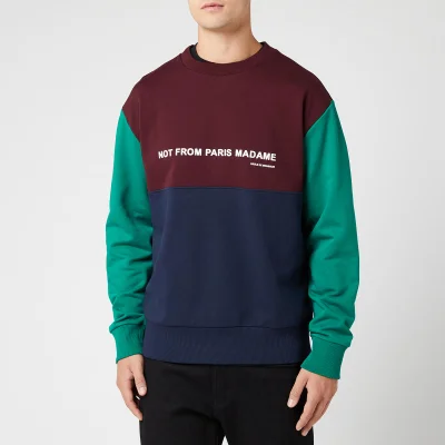 Drôle de Monsieur Men's Panelled Slogan Sweatshirt - Multi1