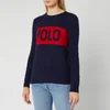 Polo Ralph Lauren Women's Juliana Logo Long Sleeve Sweater - Hunter Navy/Fall Red - Image 1
