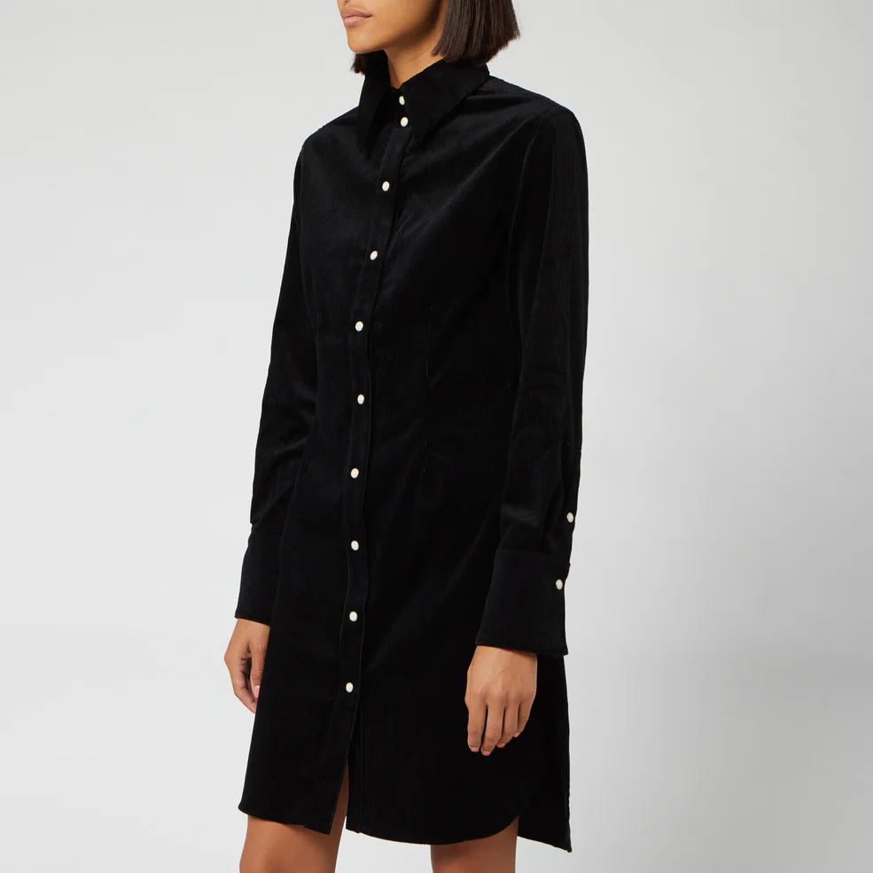 Maison Kitsuné Women's Fitted Shirt Dress - Black Image 1