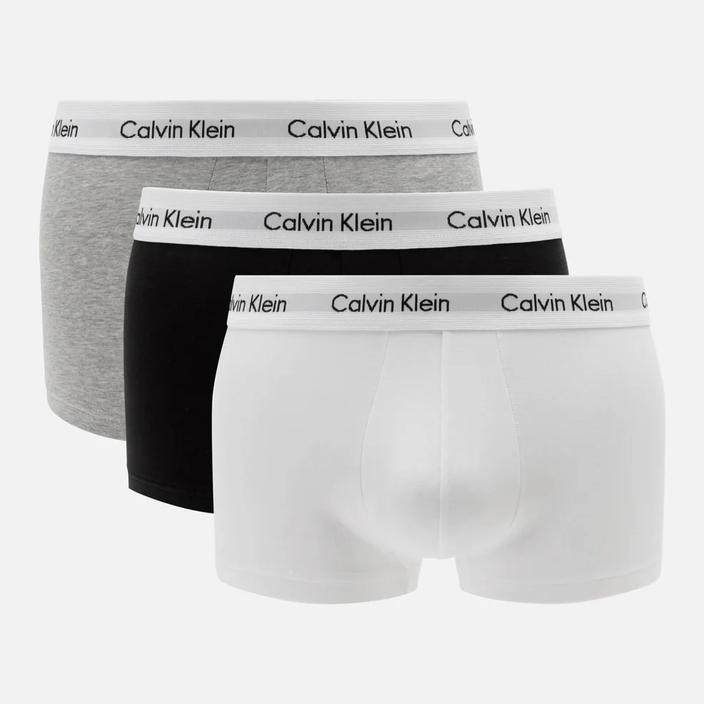 Calvin Klein Men's 3 Pack Low Rise Trunk Boxers - Black/White/Grey Image 1