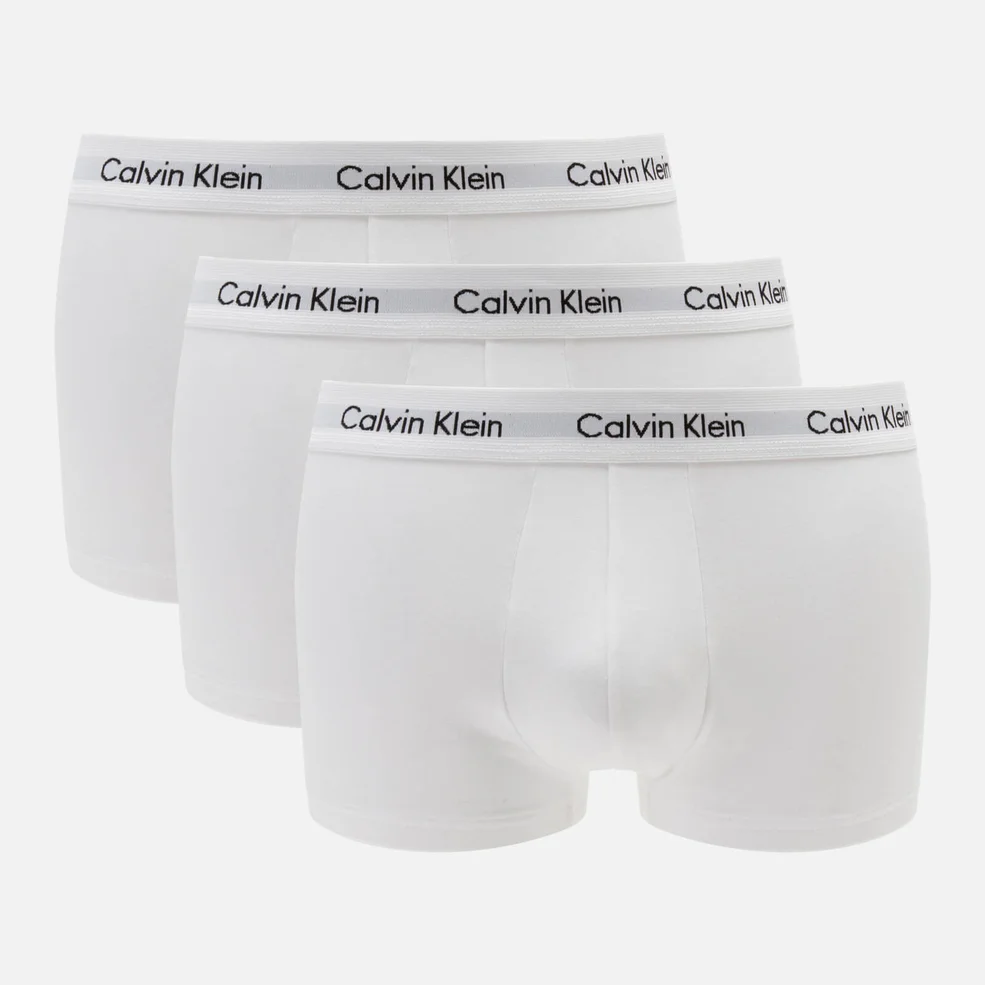 Calvin Klein Men's 3 Pack Low Rise Trunk Boxers - White Image 1