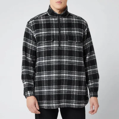 White Mountaineering Men's Check Shaggy Big Pullover Shirt - Black