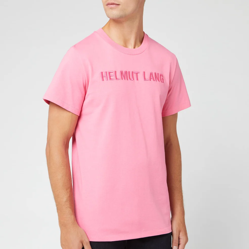 Helmut Lang Men's Raised Embroidery T-Shirt - Prism Pink Image 1
