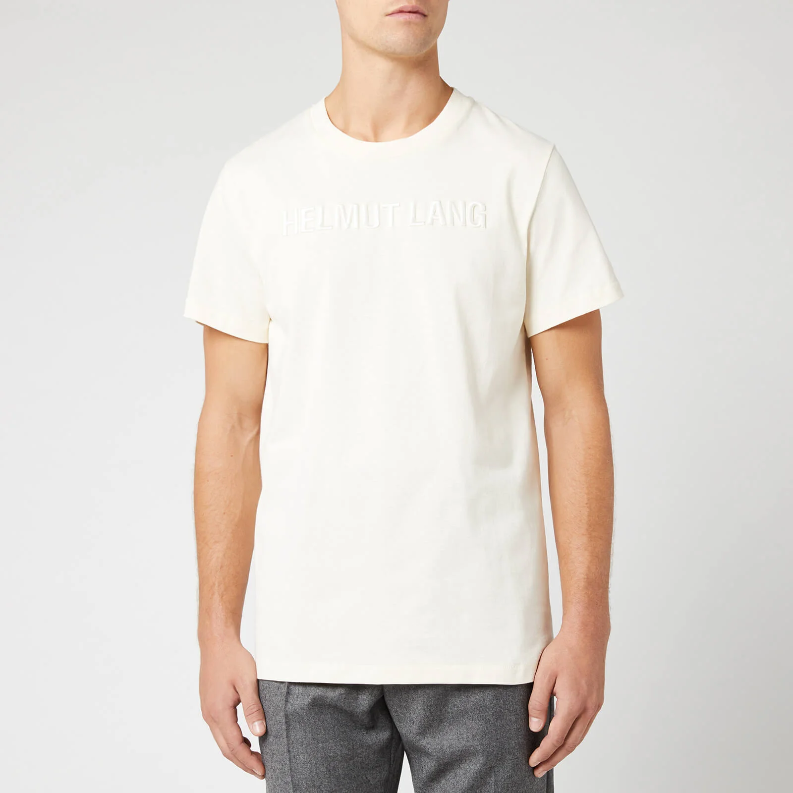 Helmut Lang Men's Raised Embroidery T-Shirt - Pearl Image 1