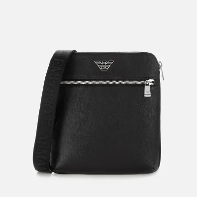 Emporio Armani Men's Leather Cross Body Bag - Black