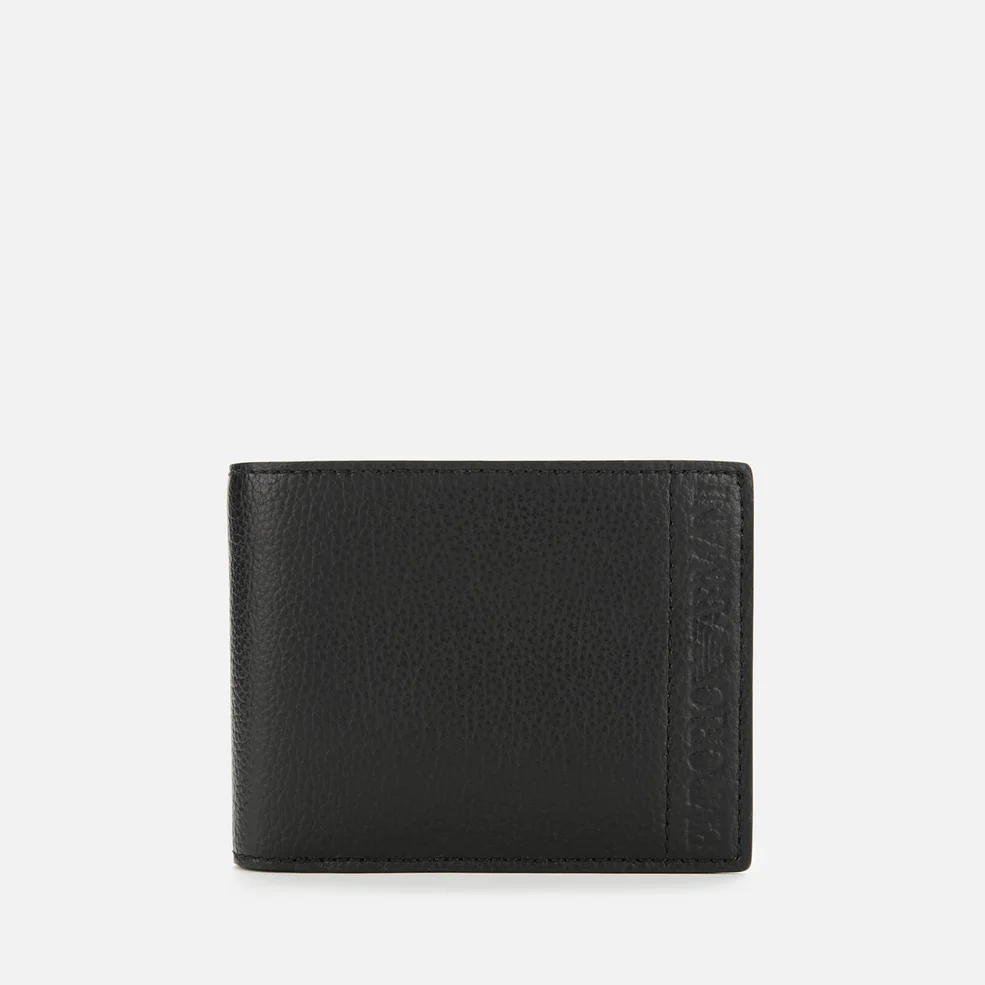 Emporio Armani Men's Leather Tri Fold Wallet - Black Image 1
