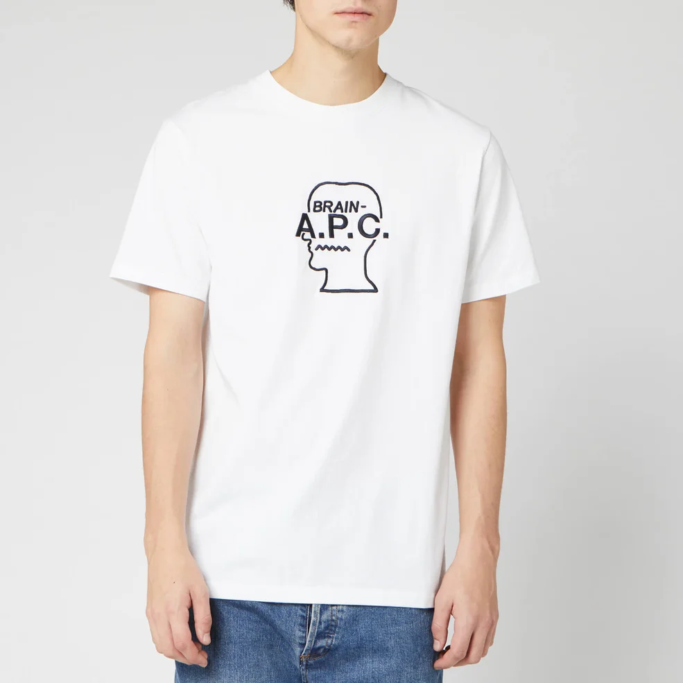A.P.C. X Brain Dead Men's Spooky T-Shirt - Blanc Image 1