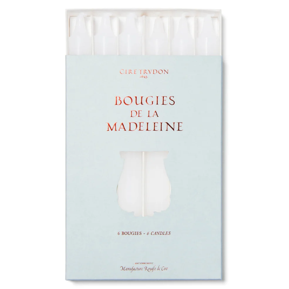 TRUDON Bougies De La Madeleine Unscented Dinner Candles - True White (Set of 6) Image 1