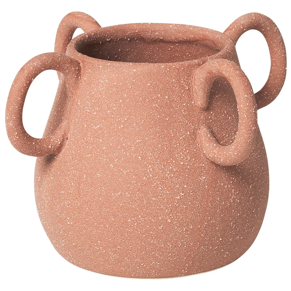 Broste Copenhagen Horn Ceramic Vase - Terracotta Image 1