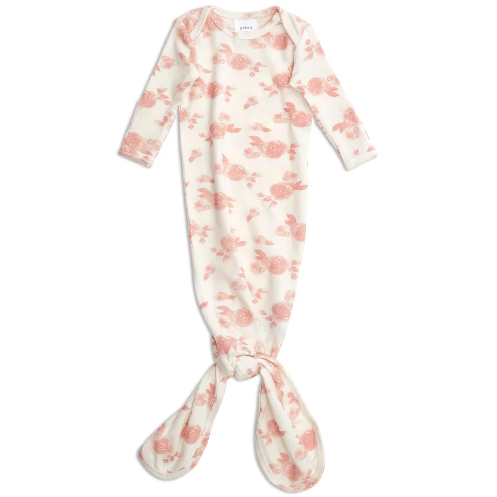 aden + anais Snuggle Knit Knotted Gown - Rosettes (0-3 Months) Image 1