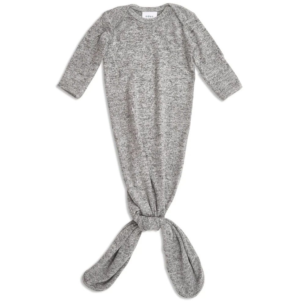 aden + anais Snuggle Knit Knotted Gown - Heather Grey (0-3 Months) Image 1