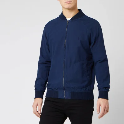 Polo Ralph Lauren Men's Oxford Garment Dyed Varsity Bomber Jacket - Navy
