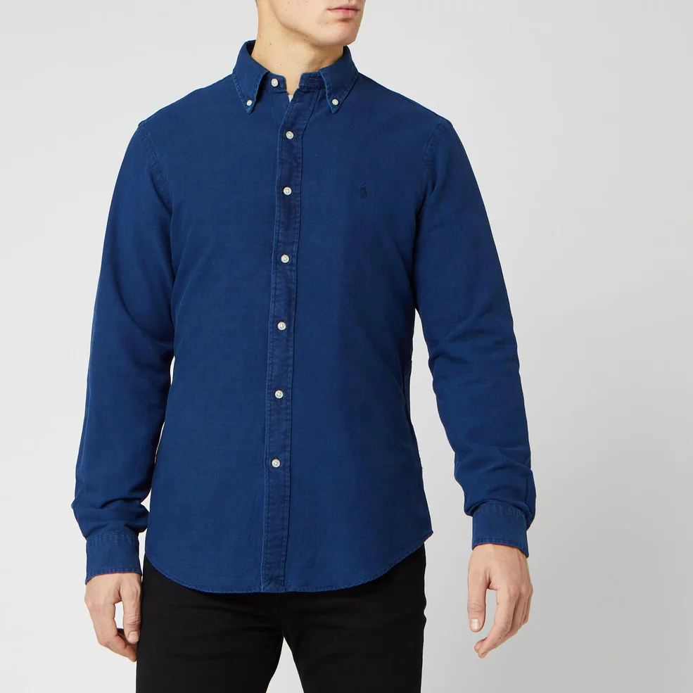 Polo Ralph Lauren Men's Garment Dyed Slim Fit Shirt - Indigo Image 1