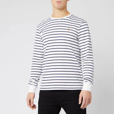 Polo Ralph Lauren Men's Long Sleeve Stripe T-Shirt - White/French Navy
