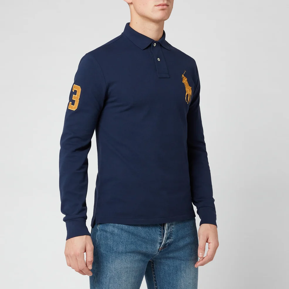 Polo Ralph Lauren Men's Long Sleeve Big Polo Shirt - Newport Navy/Gold Image 1