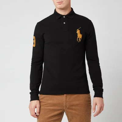 Polo Ralph Lauren Men's Long Sleeve Big Polo Shirt - Black/Gold