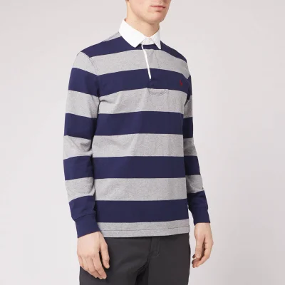Polo Ralph Lauren Men's Rugby Striped Shirt - League Heather/French Navy