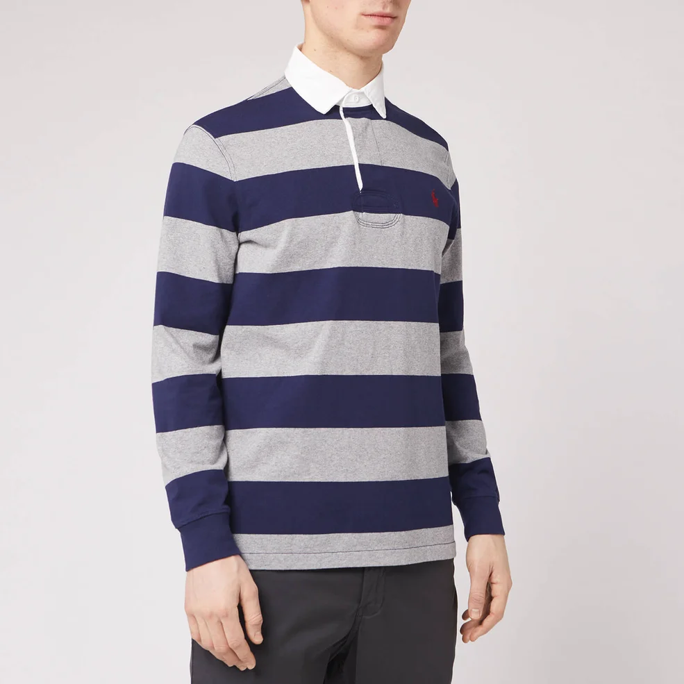 Polo Ralph Lauren Men's Rugby Striped Shirt - League Heather/French Navy Image 1
