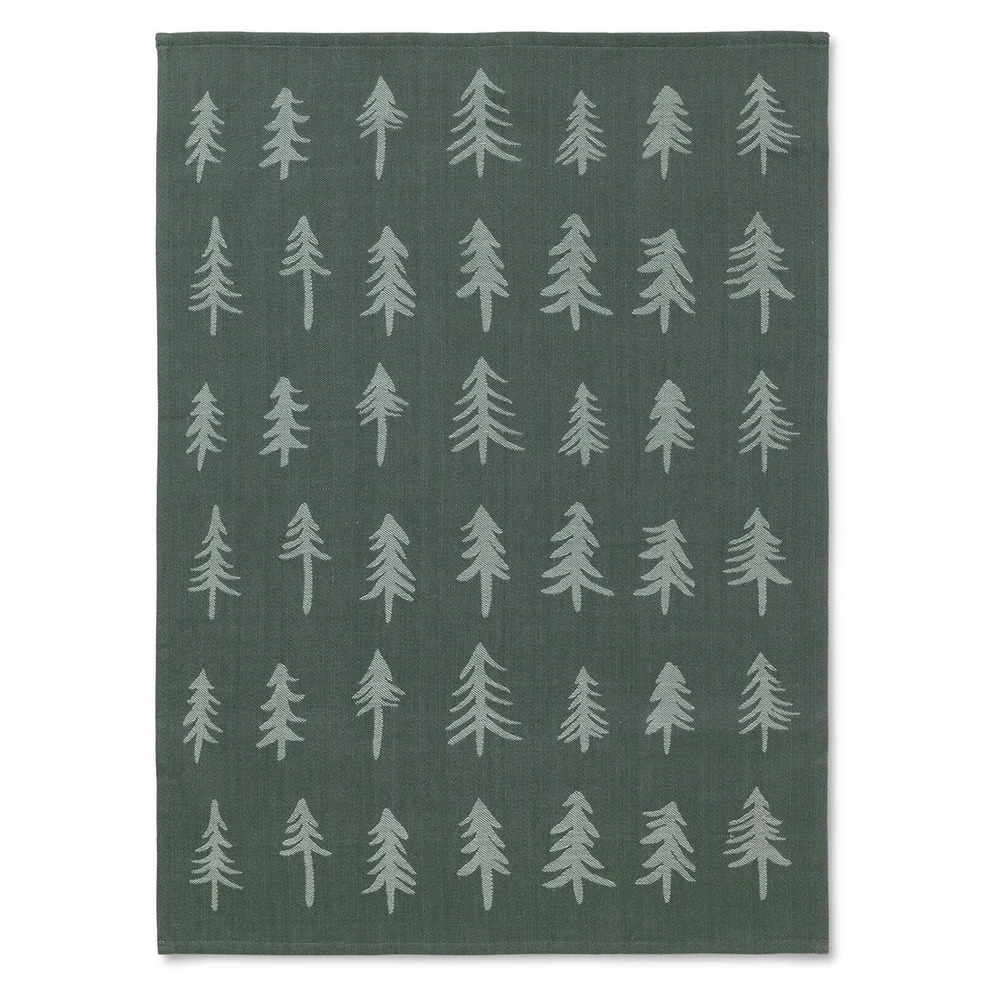 Ferm Living Christmas Tea Towel - Dark Green Image 1