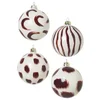 Ferm Living Christmas Hand Painted Glass Ornaments - Red Brown (Set of 4) - Image 1