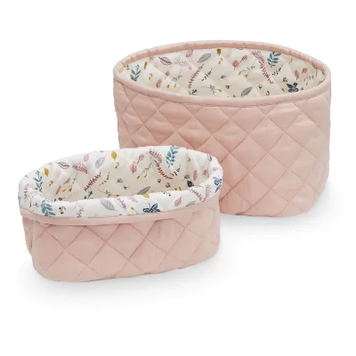 Cam Cam Quilted Storage Baskets - Blossom Pink (Set of 2)
