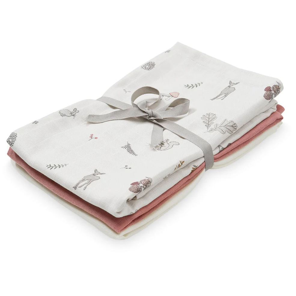 Cam Cam Muslin Cloth - Fawn, Berry and Cream (Pack of 3) Image 1