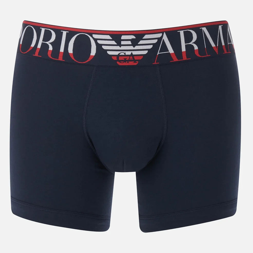 Emporio Armani Men's Single Boxer Shorts - Blue Image 1