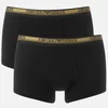 Emporio Armani Men's 2 Pack Trunk Boxer Shorts - Black/Black - Image 1