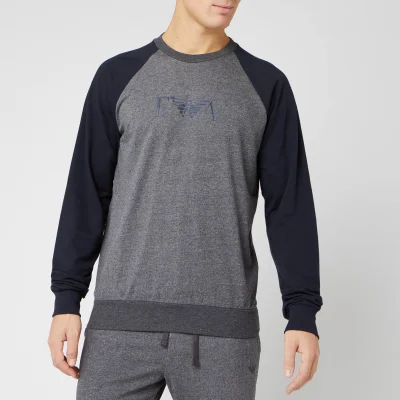 Emporio Armani Men's Raglan Sweatshirt - Grey/Blue