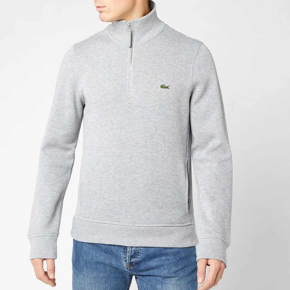 Lacoste Men's Embossed Half Zip Sweatshirt - Silver Chine Image 1
