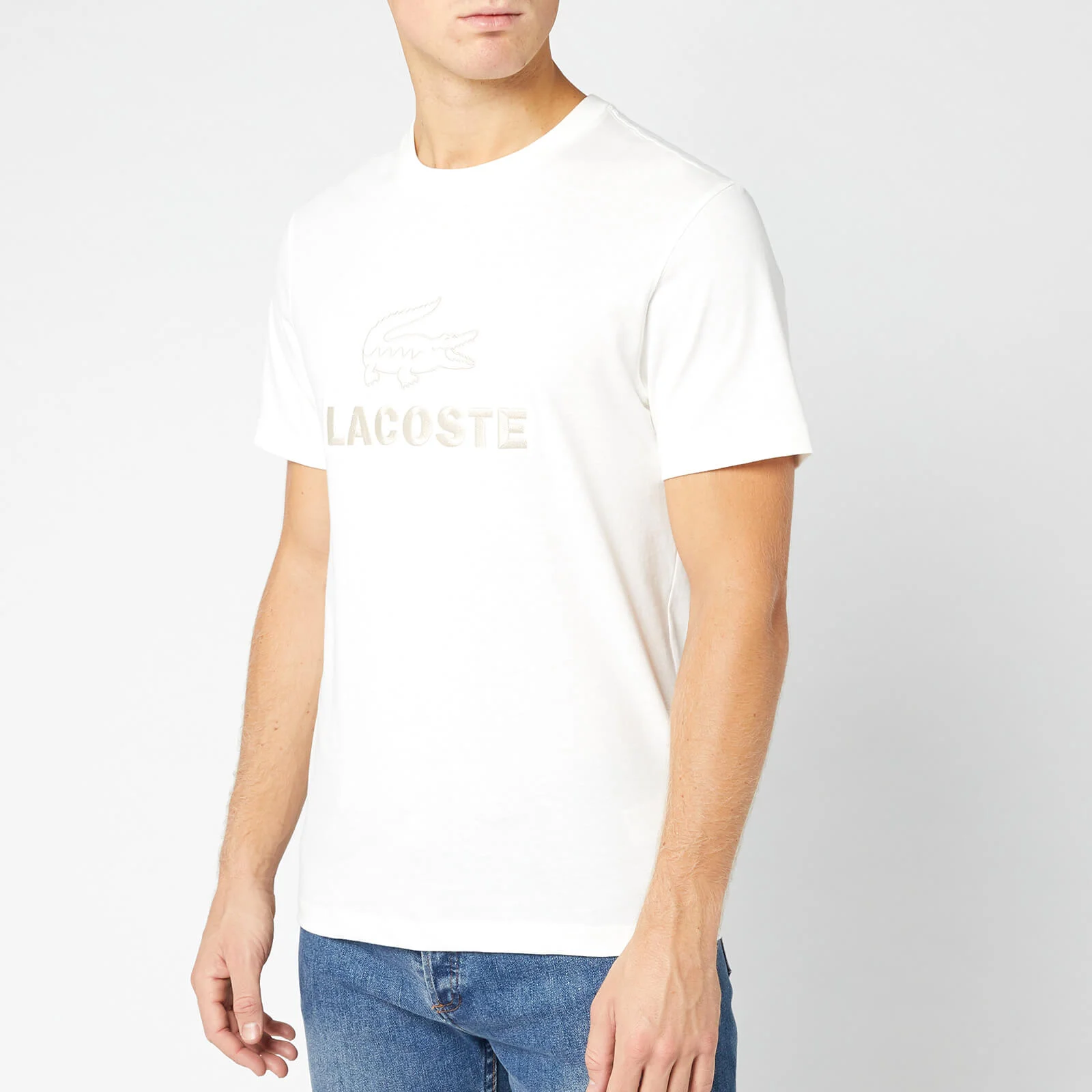 Lacoste Men's Tonal Croc T-Shirt - Flour Image 1