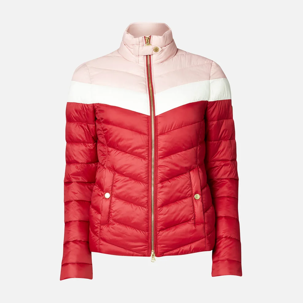Barbour International Women's Auburn Blocked Quilted Jacket - Rhubarb/Clud/Blusher Image 1