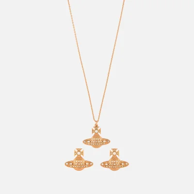 Vivienne Westwood Women's Minnie Bas Relief Pendant and Earrings Giftset - Crystal/Rose Gold