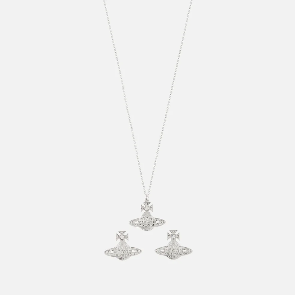 Vivienne Westwood Women's Minnie Bas Relief Pendant and Earrings Giftset - Rhodium Crystal Image 1
