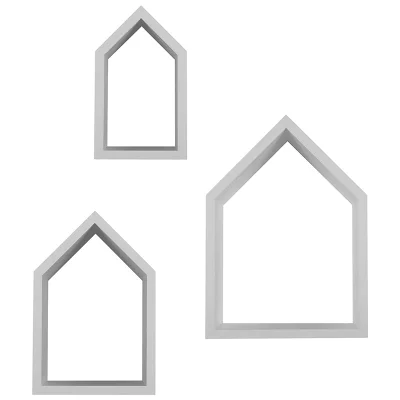 Snüz House Shaped Nursery Shelves - Grey (Set of 3)